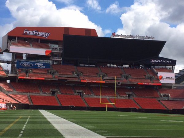 Photo of the field at FirstEnergy Stadium, home of the Cleveland Browns.
