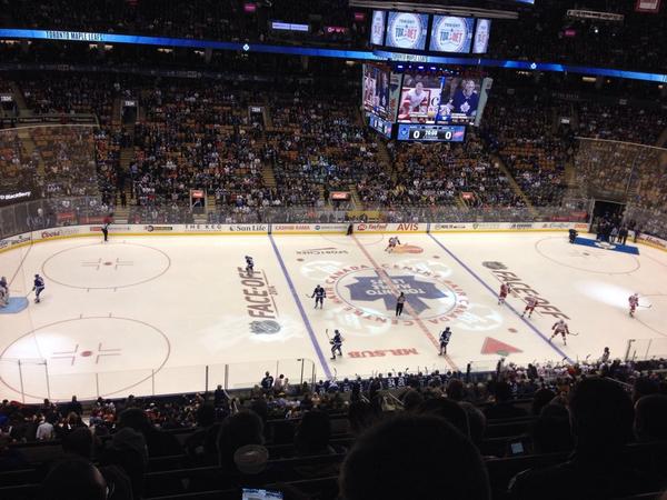 Interior photo of the Air Canada Centre, current home of the Toronto Maple Leafs.