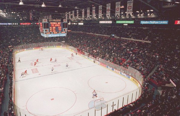 View of the Montreal Forum ice from the upper level.