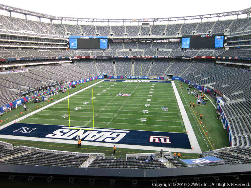 Seat view from section 249A at Metlife Stadium, home of the New York Giants