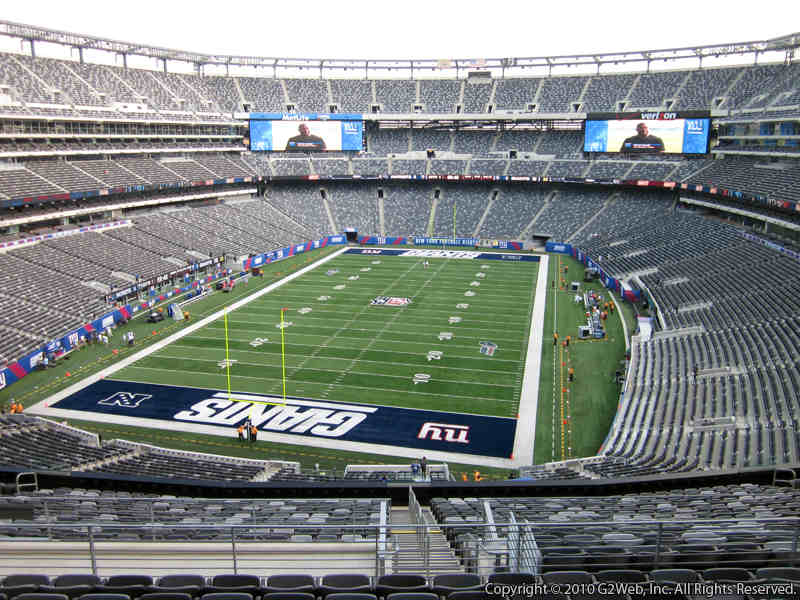 Seat view from section 249B at Metlife Stadium, home of the New York Giants