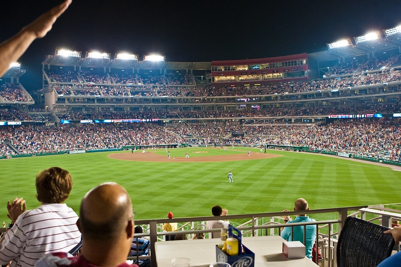 View from the Budweiser Brew House at Nationals Park during a Washington Nationals home game.
