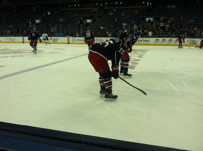 View from the Lexus Glass Seats at Nationwide Arena during a Columbus Blue Jackets game.