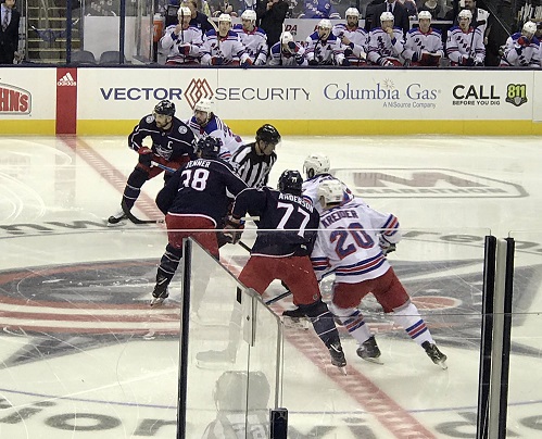 View from the Lexus Lounge seats at Nationwide Arena during a Columbus Blue Jackets game.