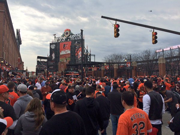 Photo of Gate H at Eutaw Street, outside of Oriole Park at Camden Yards.