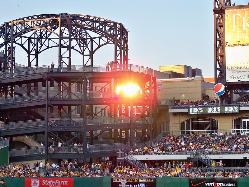 Photo of the left field rotunda at PNC Park. Home of the Pittsburgh Pirates.