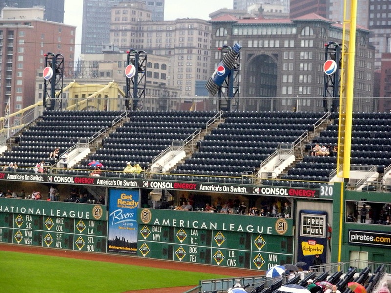 Photo of the right field reserved seats at PNC Park. Home of the Pittsburgh Pirates.