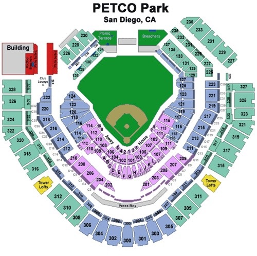 Petco Park Seating Chart, San Diego Padres