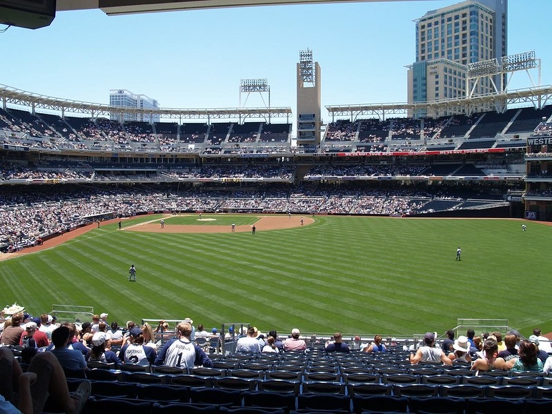 Photo taken from the right field seats at Petco Park during a San Diego Padres home game.