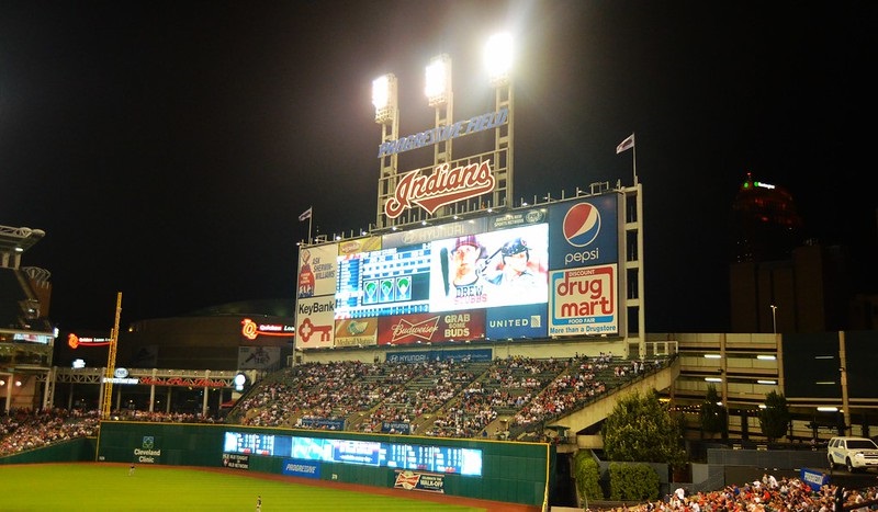 Photo of the bleachers at Progressive Field, home of the Cleveland Indians.