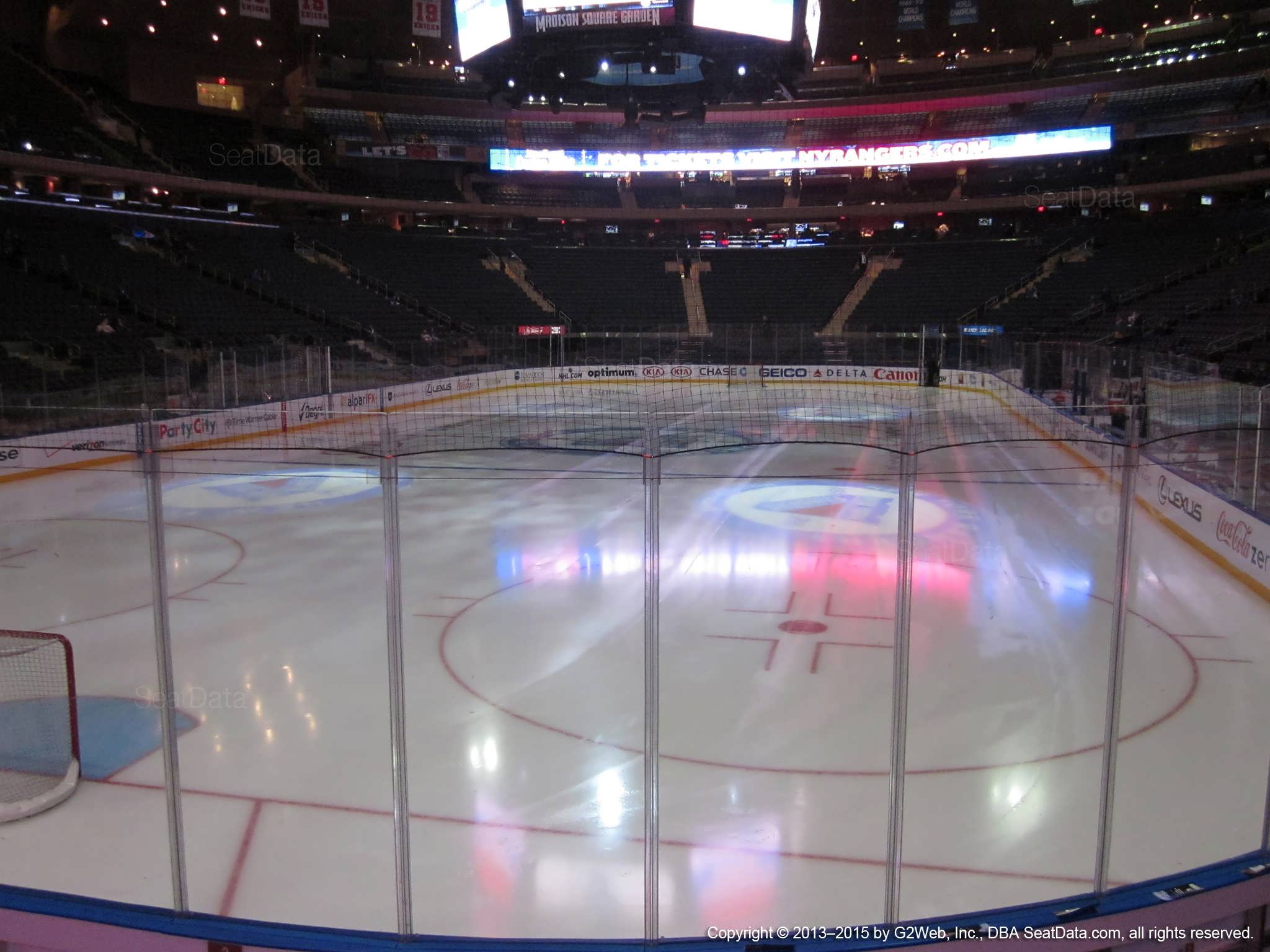 Seat view from section 1 at Madison Square Garden, home of the New York Rangers