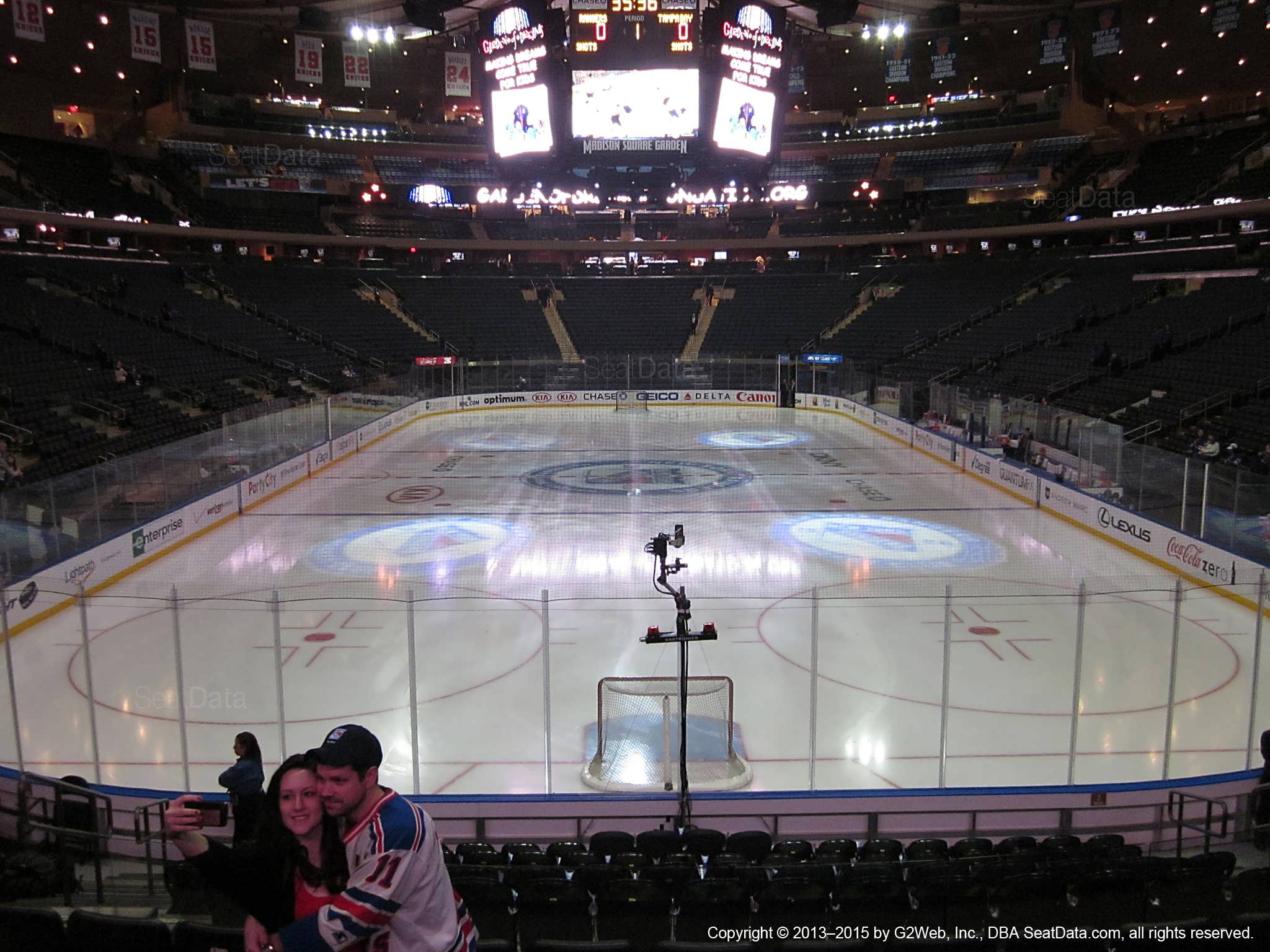 Seat view from section 102 at Madison Square Garden, home of the New York Rangers