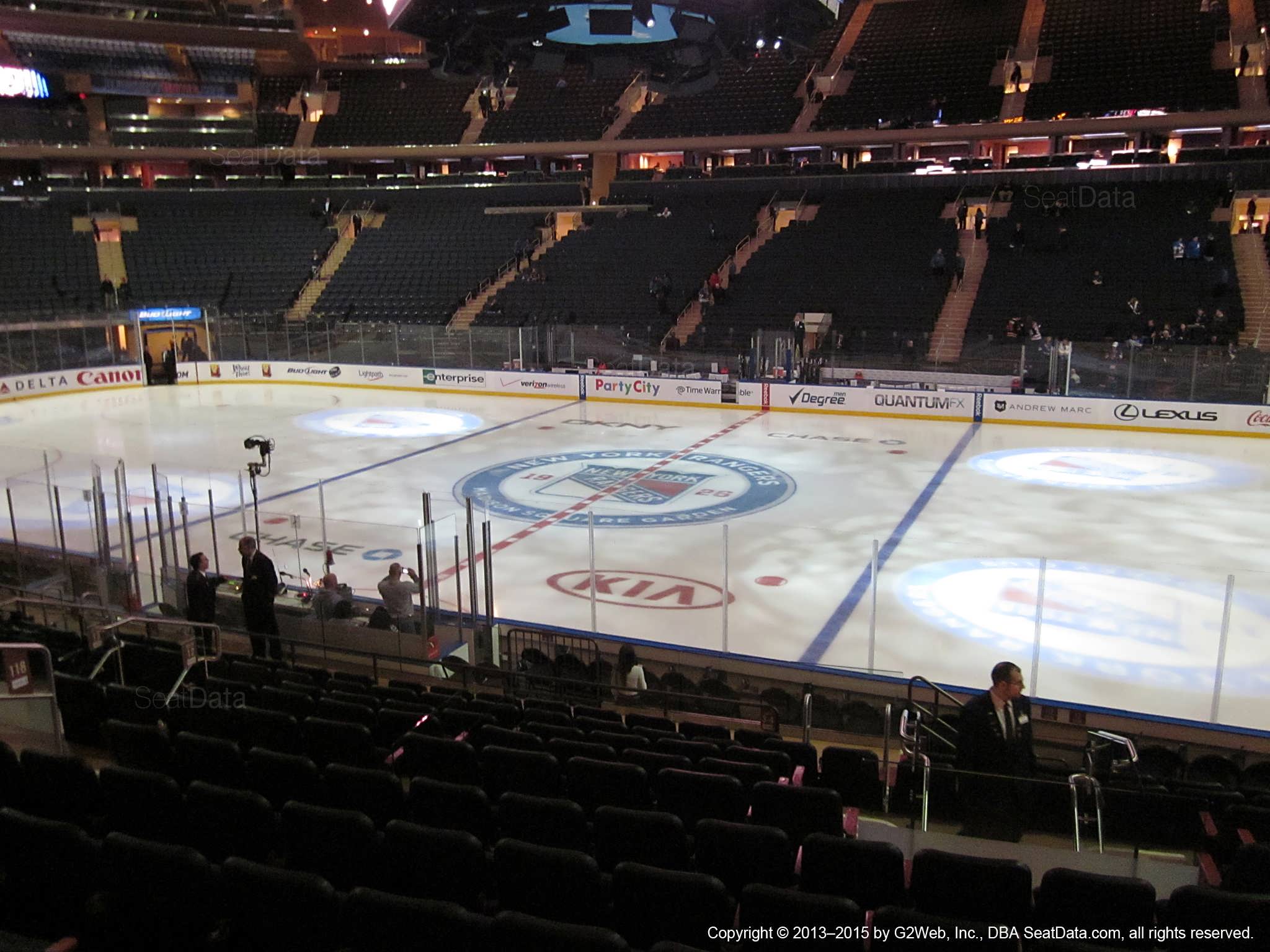 Seat view from section 118 at Madison Square Garden, home of the New York Rangers