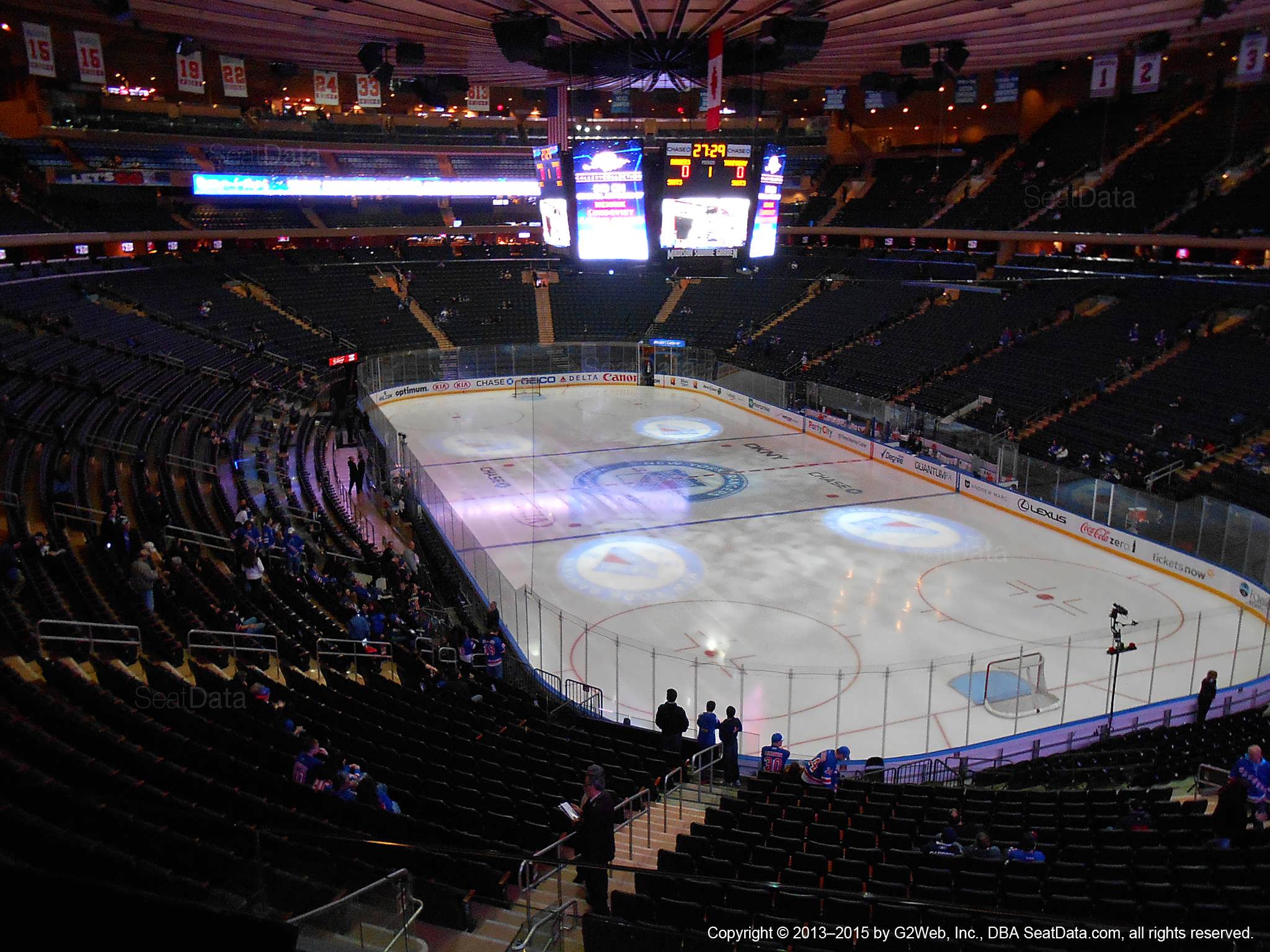 Seat view from section 202 at Madison Square Garden, home of the New York Rangers