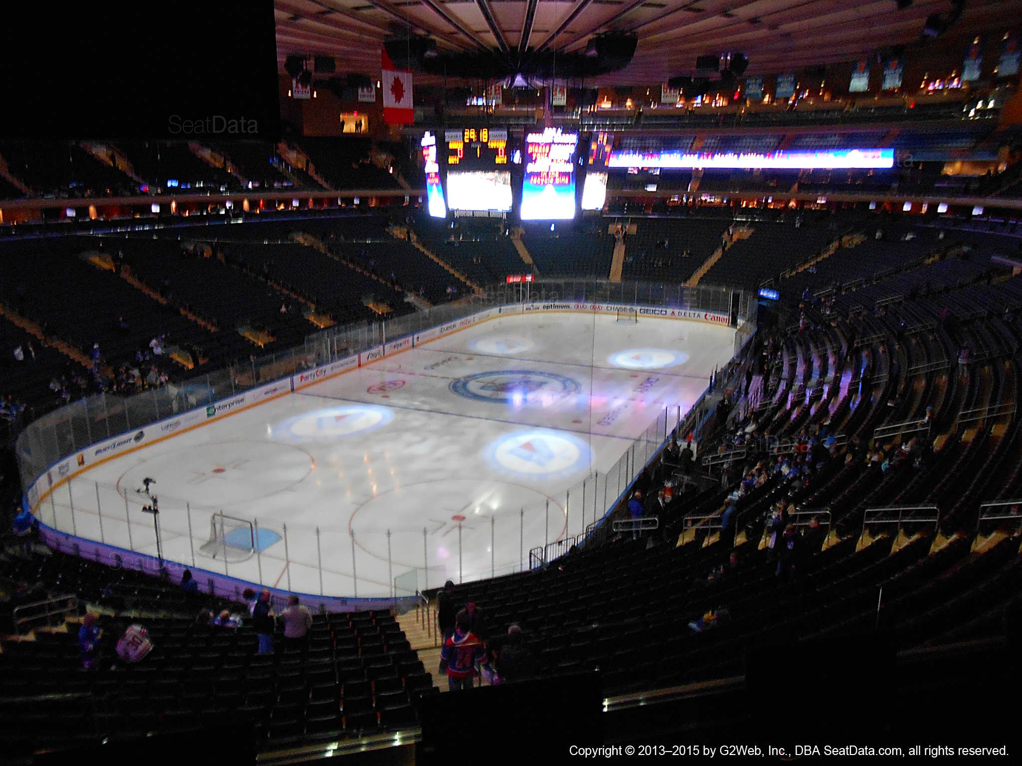 Seat view from section 206 at Madison Square Garden, home of the New York Rangers