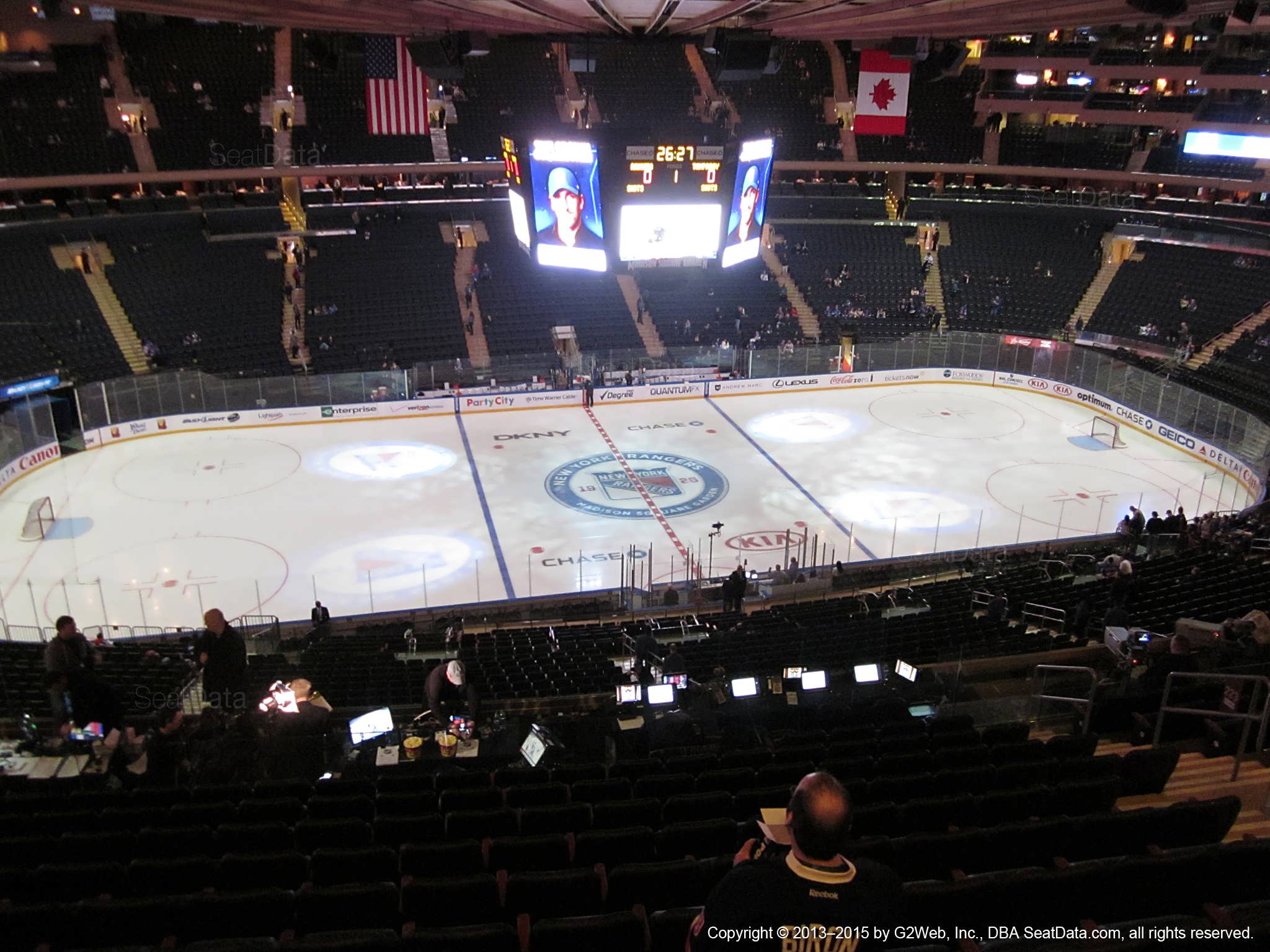 Seat view from section 223 at Madison Square Garden, home of the New York Rangers