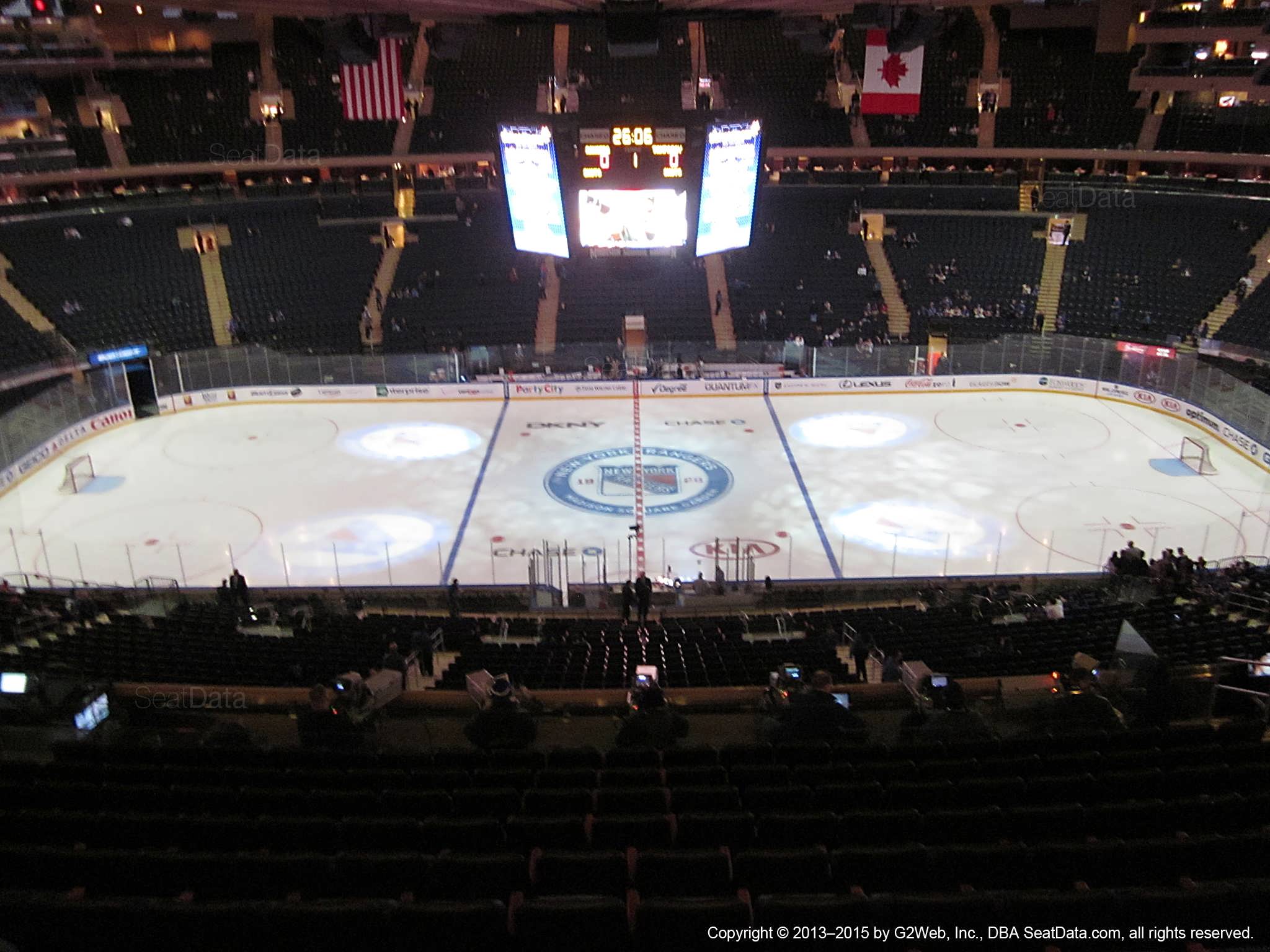 Seat view from section 224 at Madison Square Garden, home of the New York Rangers