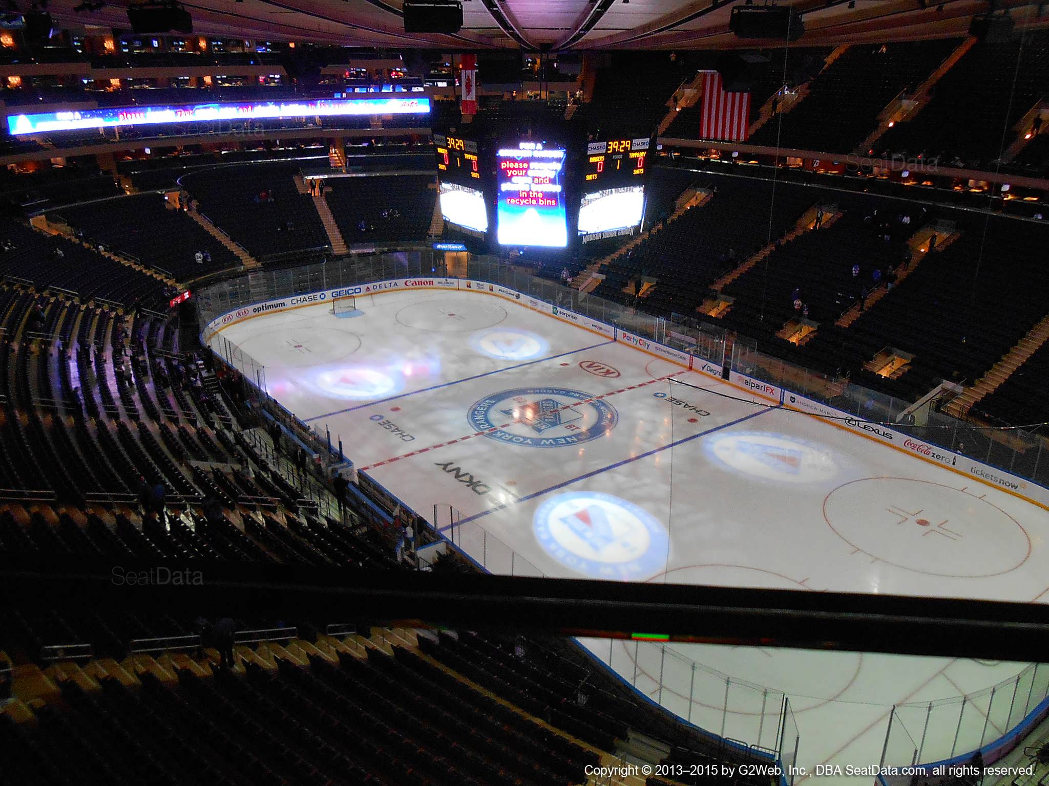 Seat view from section 317 at Madison Square Garden, home of the New York Rangers