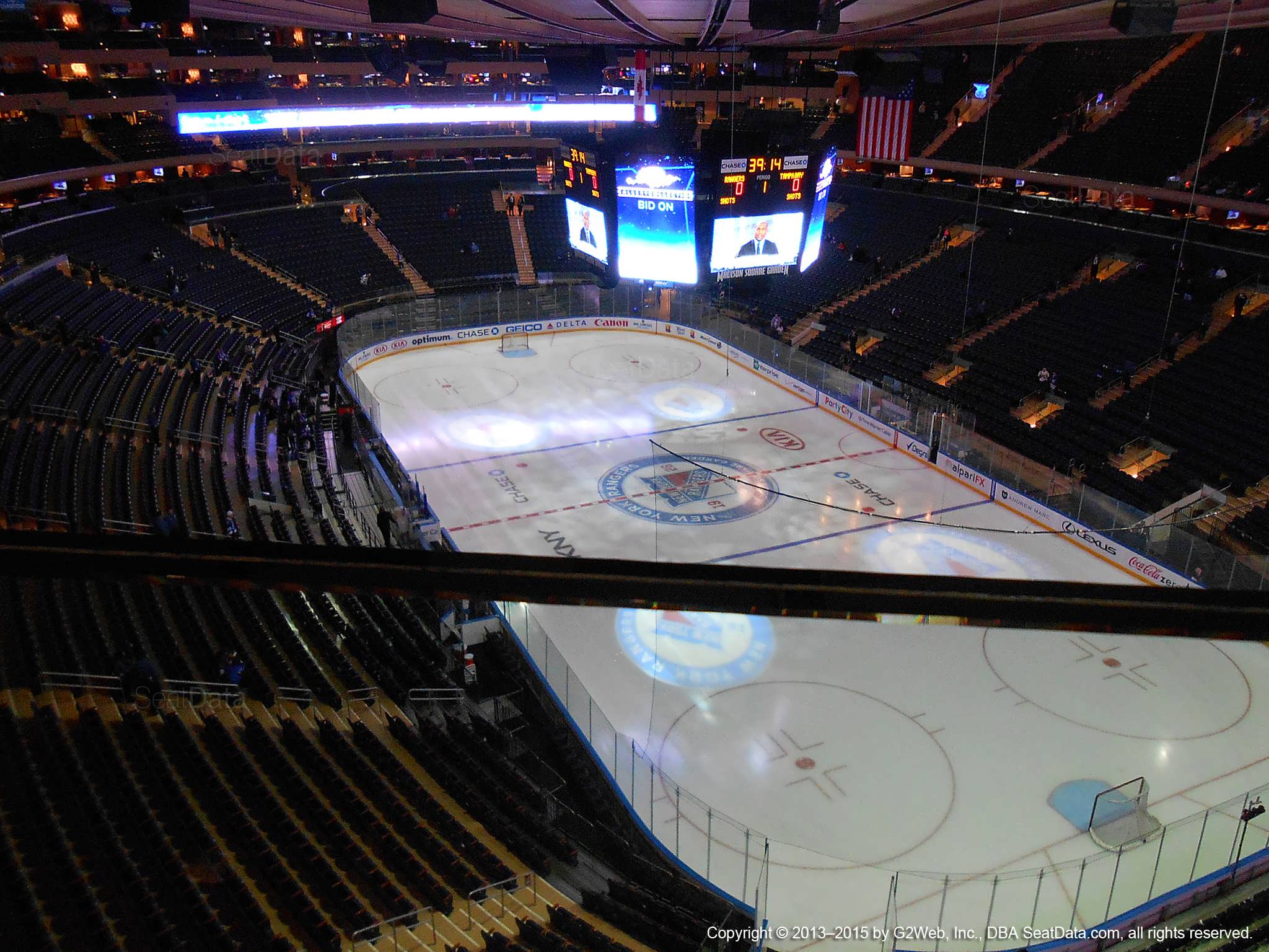 Seat view from section 318 at Madison Square Garden, home of the New York Rangers