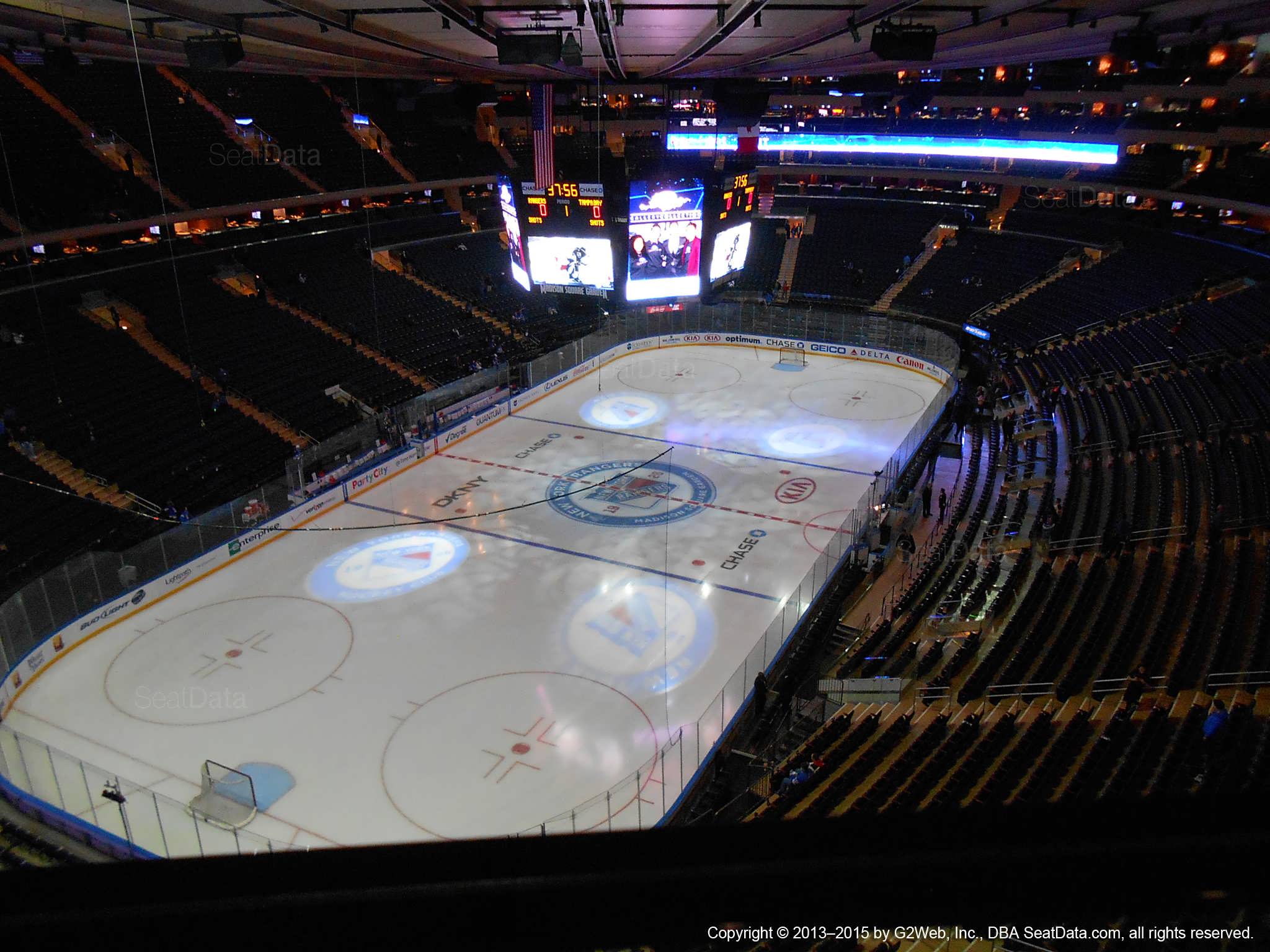 Seat view from section 322 at Madison Square Garden, home of the New York Rangers
