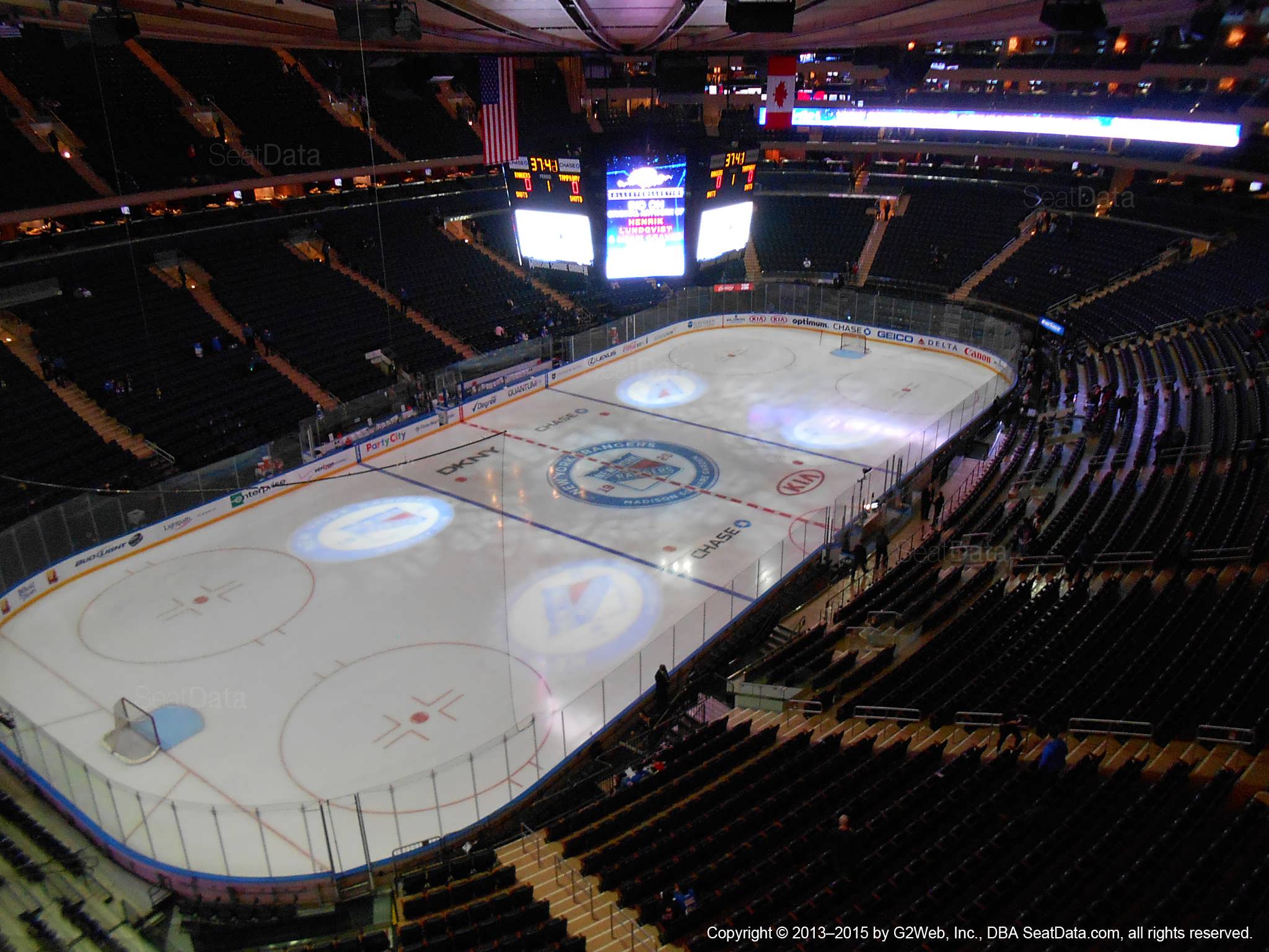 Seat view from section 323 at Madison Square Garden, home of the New York Rangers
