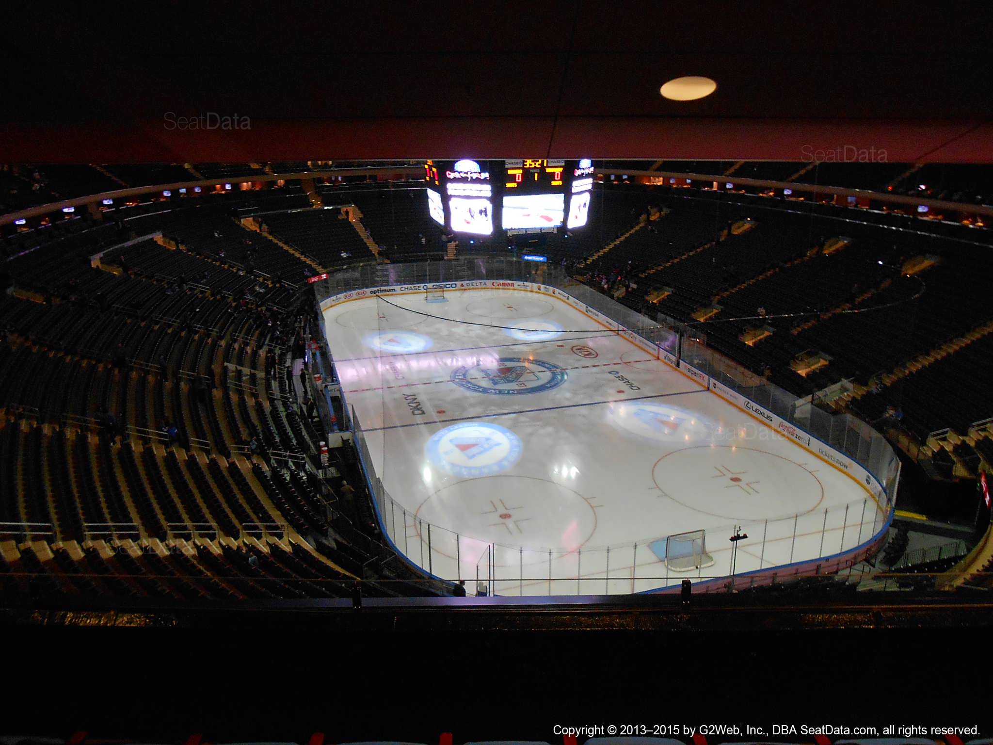 Seat view from section 415 at Madison Square Garden, home of the New York Rangers