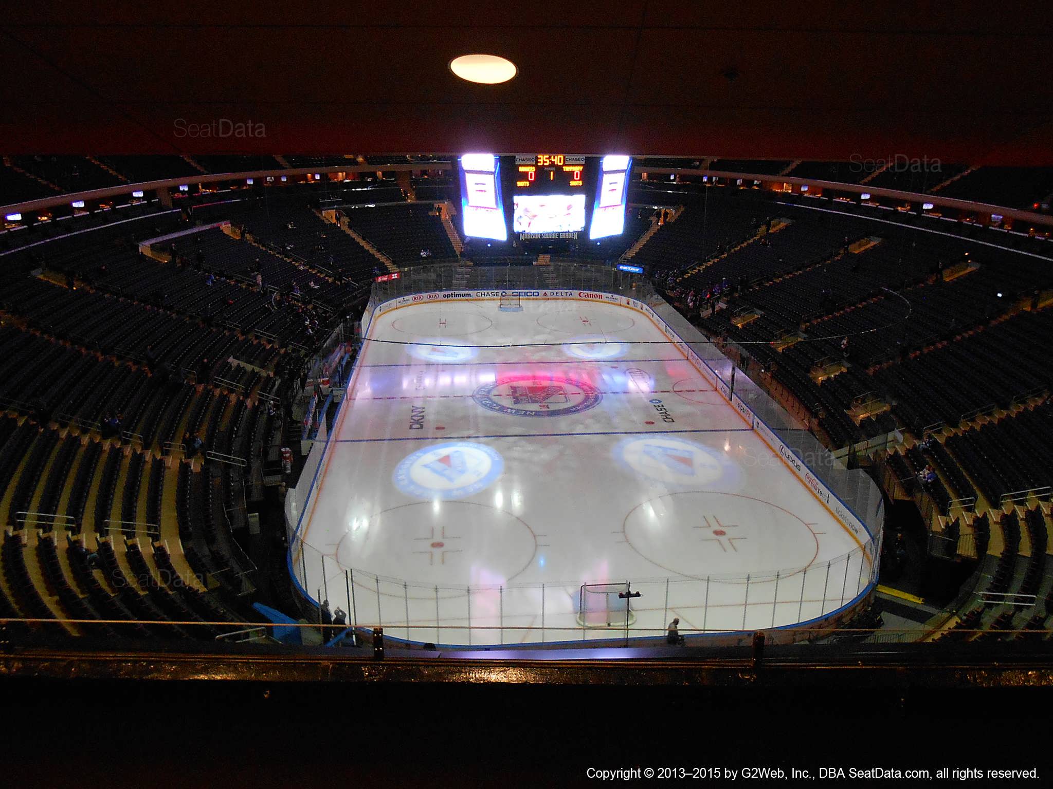 Seat view from section 416 at Madison Square Garden, home of the New York Rangers