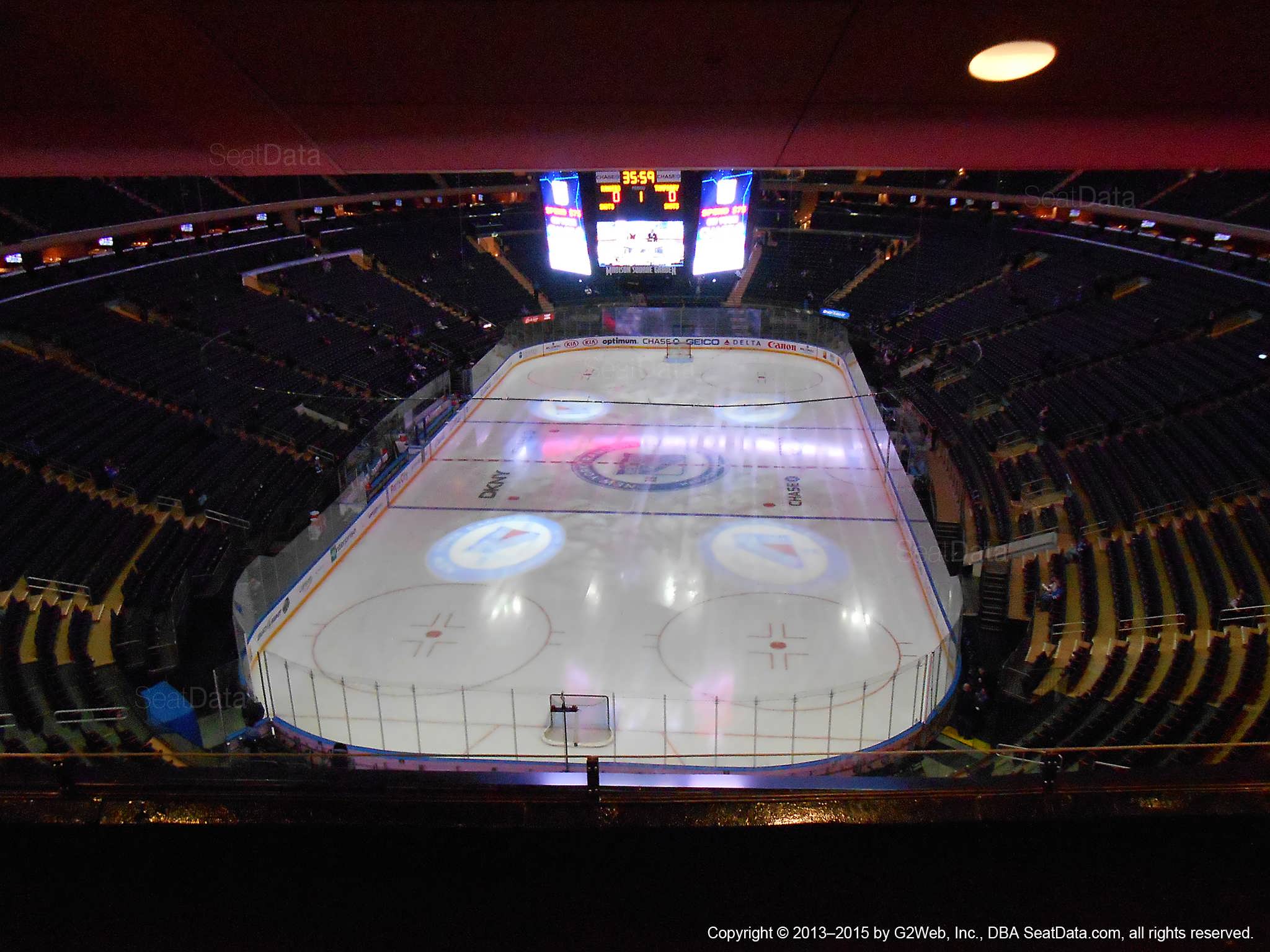 Seat view from section 417 at Madison Square Garden, home of the New York Rangers