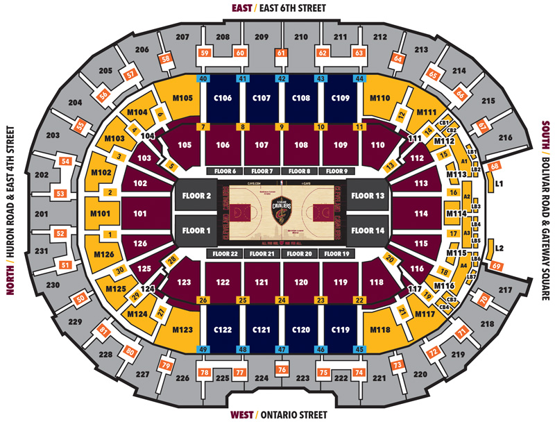 Rocket Mortgage Fieldhouse Seating Chart, Cleveland Cavaliers