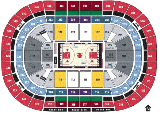 United Center Seating Chart, Chicago Bulls Games