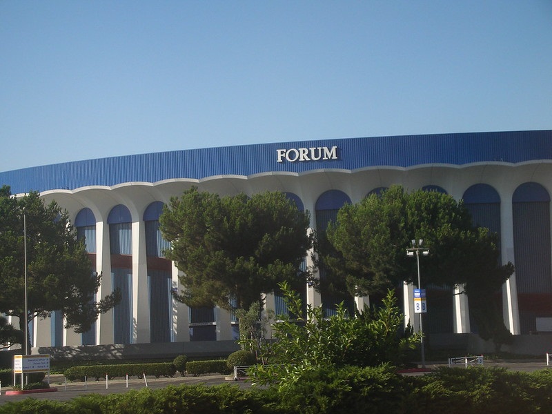 Photo of The Forum in Inglewood, California. Former home of the Los Angeles Lakers.