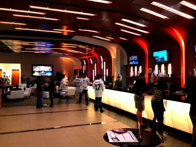 Photo of The Bunker Club Lounge at the Mercedes-Benz Superdome, home of the New Orleans Saints.