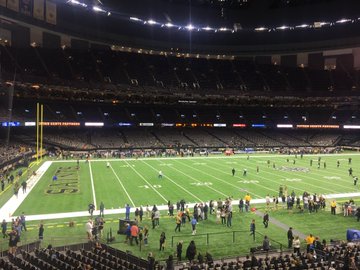 View from the loge level seats at the Mercedes-Benz Superdome during a New Orleans Saints game.
