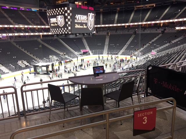 Photo of a Terrace Table at T-Mobile Arena, home of the Vegas Golden Knights.
