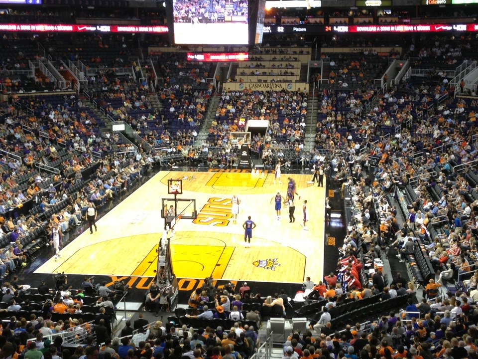 Photo taken from the Theater Box seats at Talking Stick Resort Arena during a Phoenix Suns home game.