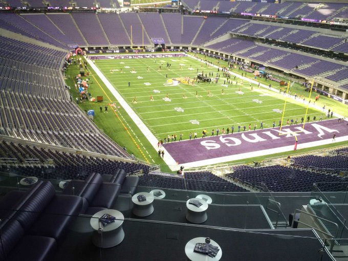 View from the club level seats at U.S. Bank Stadium in Minneapolis, Minnesota.