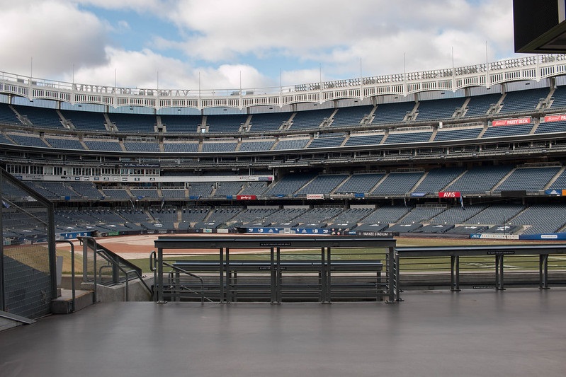 Photo taken from the center field area at Yankee Stadium. Home of the New York Yankees.
