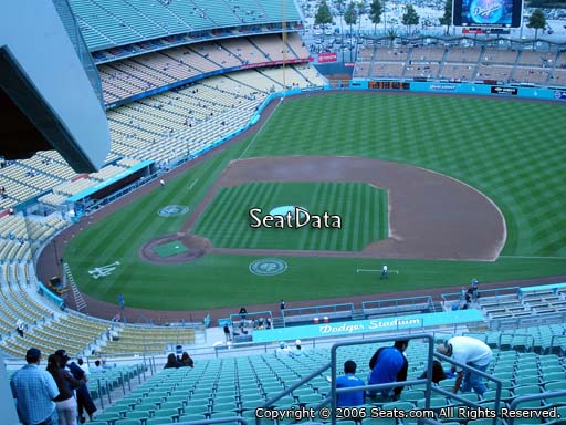 Seat view from reserve section 12 at Dodger Stadium, home of the Los Angeles Dodgers