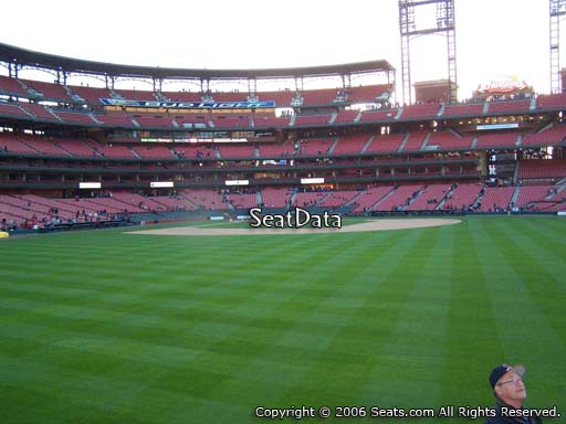 Seat view from bleacher section 105 at Busch Stadium, home of the St. Louis Cardinals