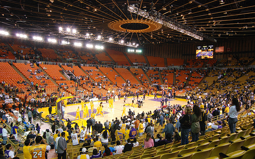 Photo of The Forum, former home of the Los Angeles Lakers.