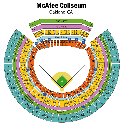 Oakland Coliseum Seating Chart, Oakland Athletics.