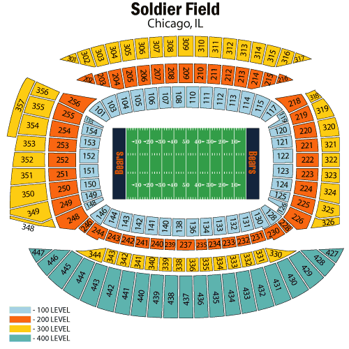 Soldier Field Seating Chart, Chicago Bears.