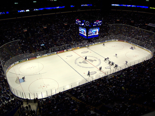 Photo of the ice at the Scottrade Center, home of the St. Louis Blues.