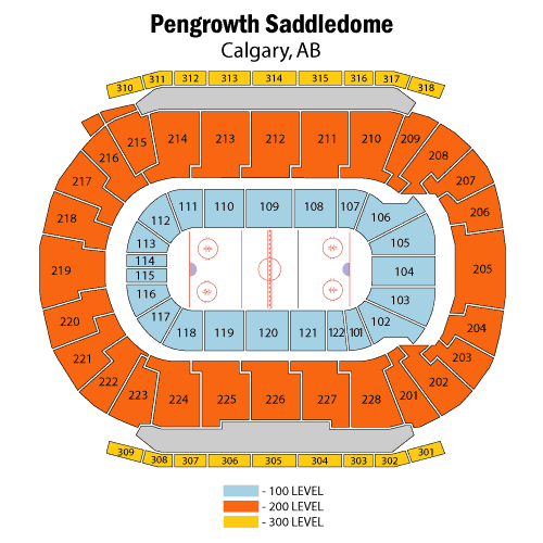Scotiabank Saddledome Seating Chart, Calgary Flames.