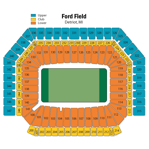 Ford Field Seating Chart, Detroit Lions.