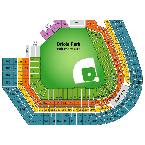 Oriole Park at Camden Yards Seating Chart, Baltimore Orioles.