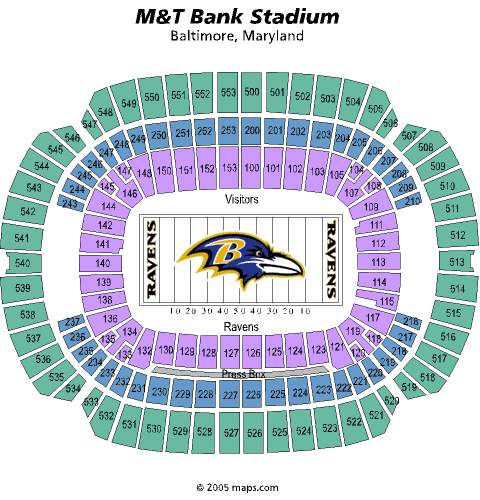 Mandt Bank Stadium Seating Chart Views And Reviews Baltimore Ravens