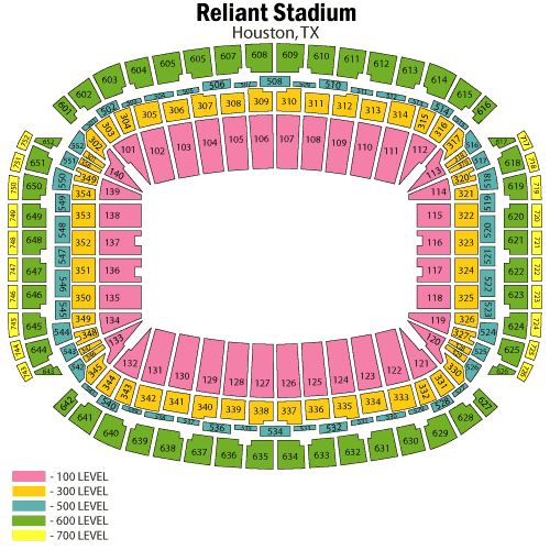 NRG Stadium Seating Chart, Houston Texans.
