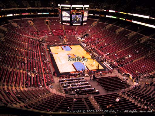 Seat view from section 218 at the Wells Fargo Center, home of the Philadelphia 76ers