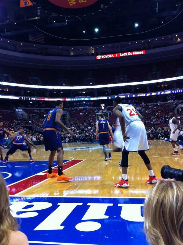 Seat view from the South Floor Seats at the Wells Fargo Center, home of the Philadelphia 76ers